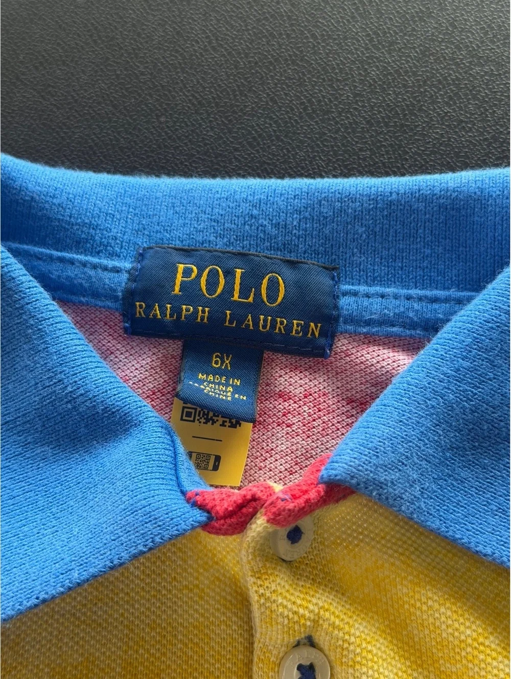 Polo Ralph Lauren Girls 6X Striped Polo Dress Ruffle Hem Colorblock Pony